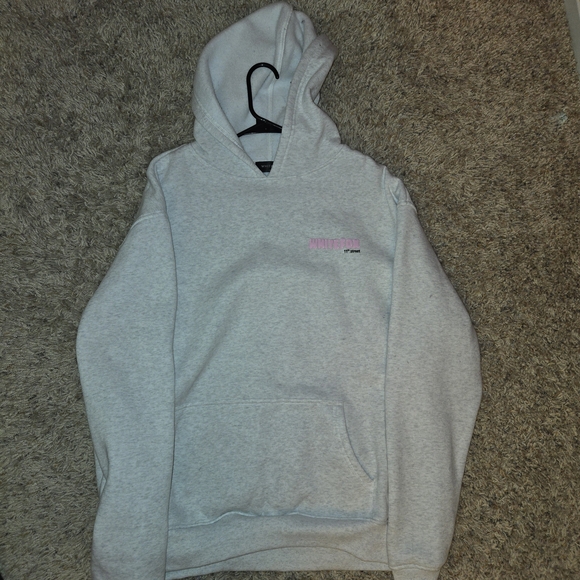 White Fox Boutique Gray Sweatshirt with Pink and Leopard Print - Picture 3 of 3